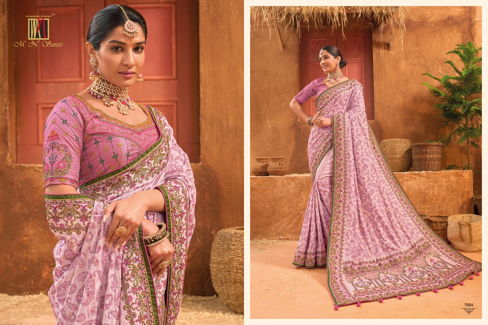 M.N 7000 Series Banarasi Silk Wholesale Designer Sarees Catalog — Wholesale Sarees, MPA wholesale from Surat — view 5